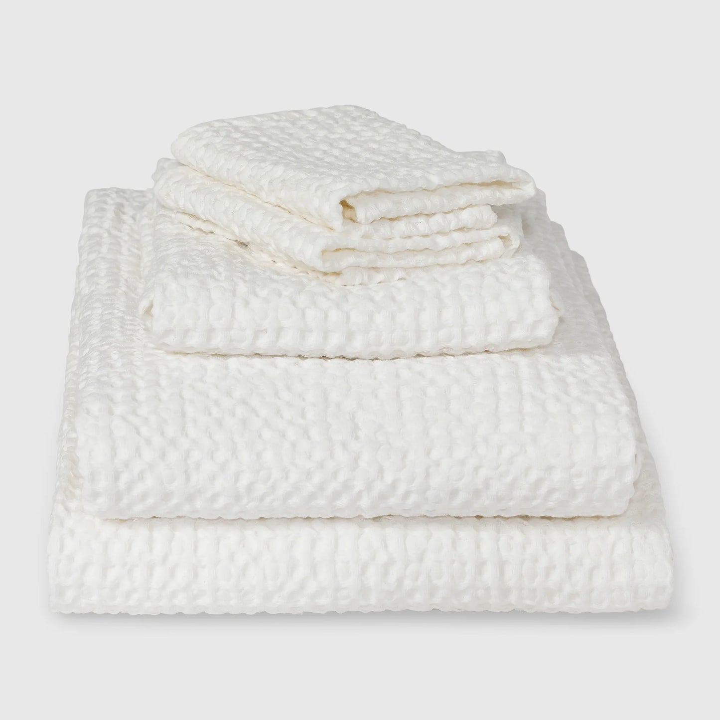 Waffled towel white 75x145