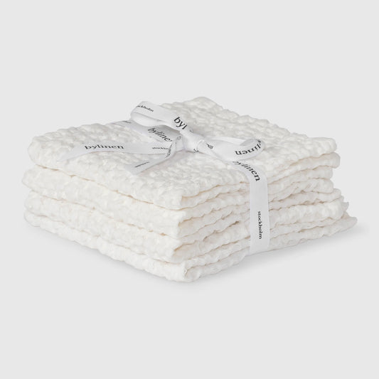 Waffled small towels white 30x30 4-pack